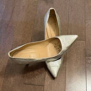 J. Crew Metallic Silver Pointed Toe pumps